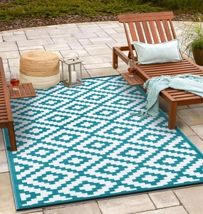 Green Decore Reversible Outdoor Rug, Waterproof
