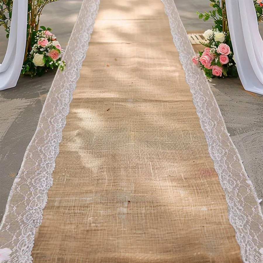 Natural Jute Burlap Aisle Runner