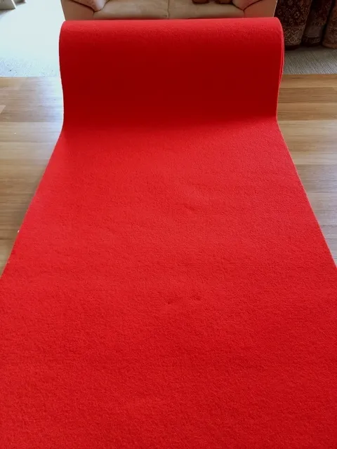 Party Red Rubber Backed Event Wedding Aisle Carpet Runner