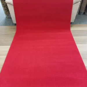 Red Grandeur Plush Pile Wedding Event Exhibition