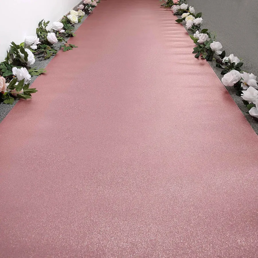 Rose Gold Sparkle Glitter Wedding Aisle Runner