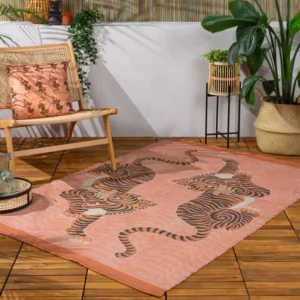 Tiger Coral Washable Indoor Outdoor Rug