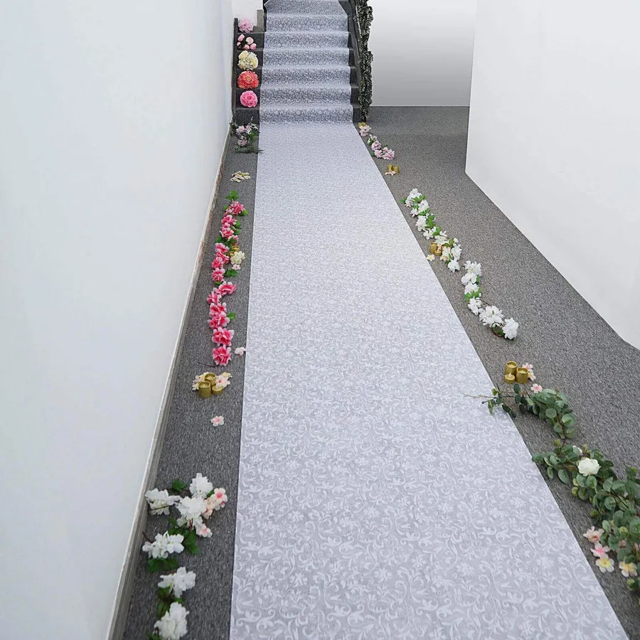 White Floral Lace Aisle Runner