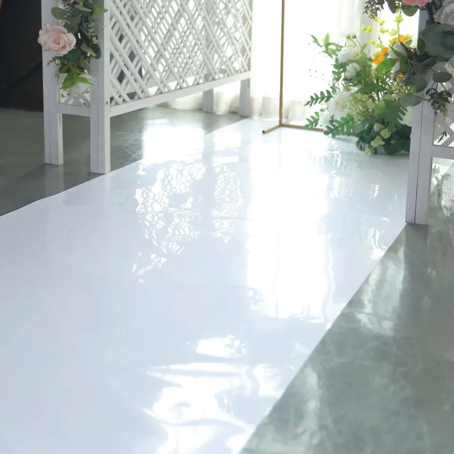 White Glossy Mirrored Wedding Aisle Runner